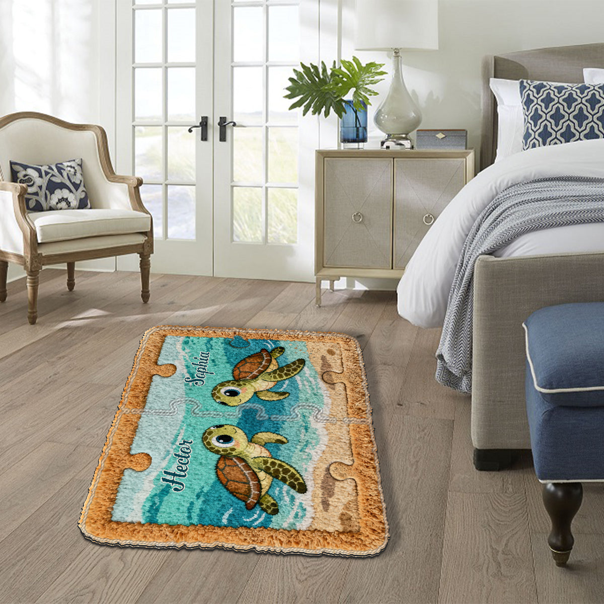 Perfect Gift For Couple - Personalized Turtle Non-Slip Tufted Rug