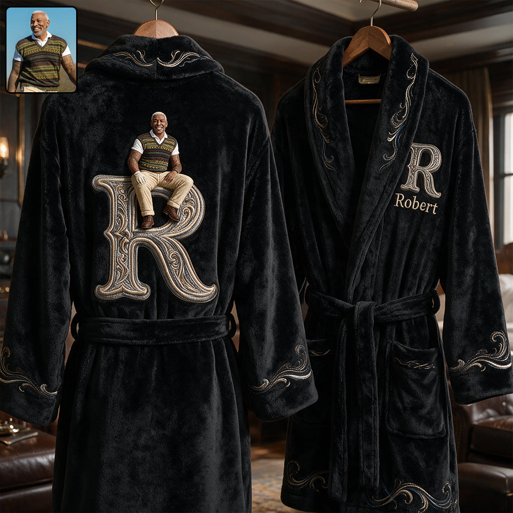 Luxury Initial Monogram - Personalized Couple Pajama Kimono Robe