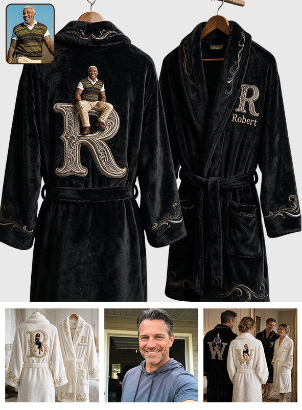 Luxury Initial Monogram - Personalized Couple Pajama Kimono Robe