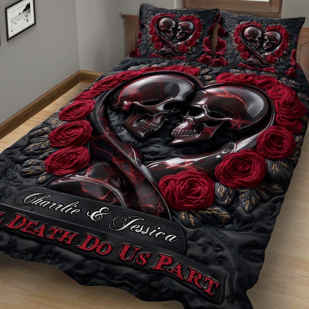 Till Death Do Us Part - Personalized Skull Quilt Set