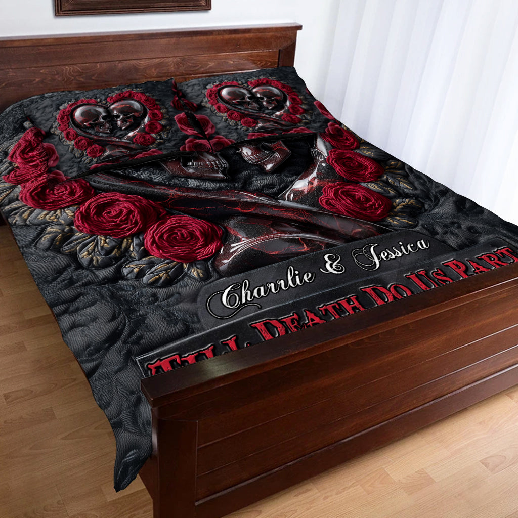 Till Death Do Us Part - Personalized Skull Quilt Set