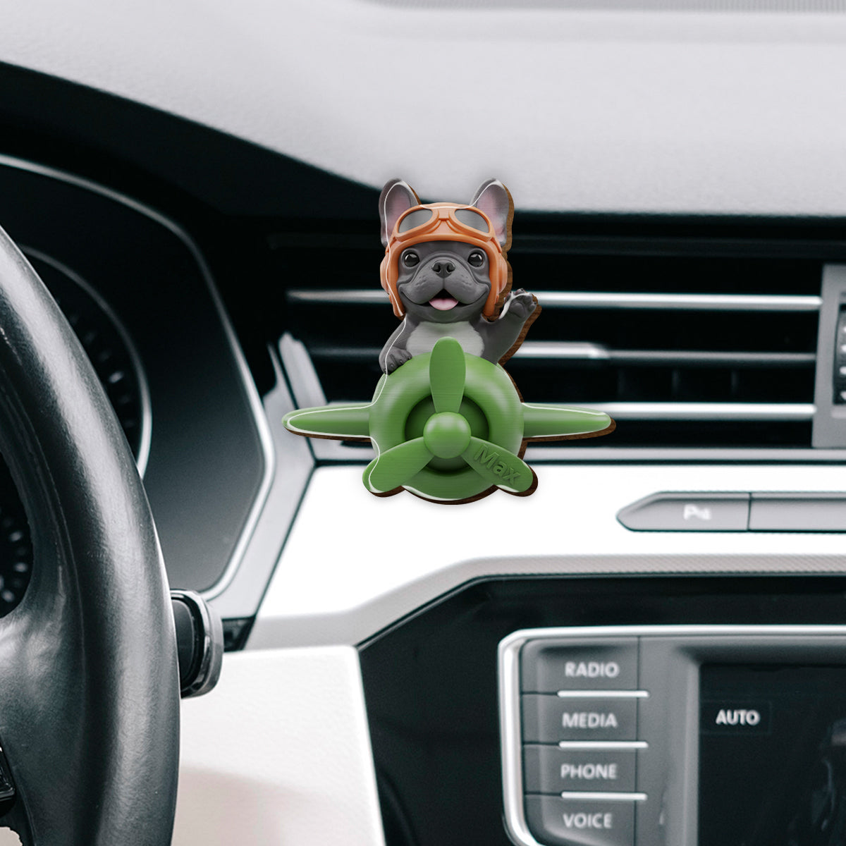 Any Photo Flying Airplane - Personalized Dog Shaped Car Visor Clip