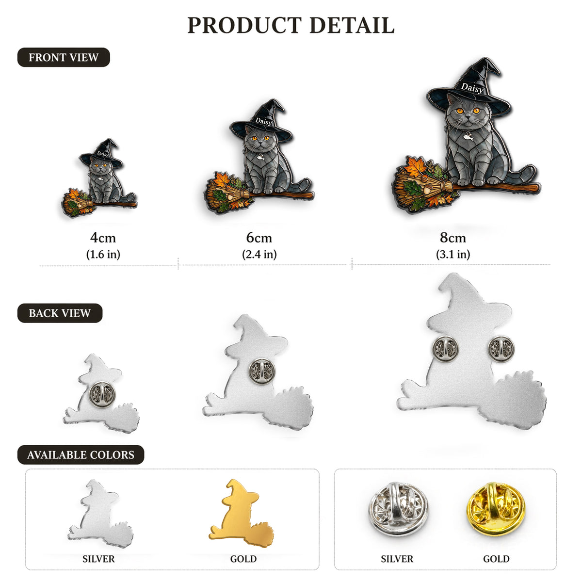 Halloween Vibes - Personalized Dog 3D Embossed Enamel Pin