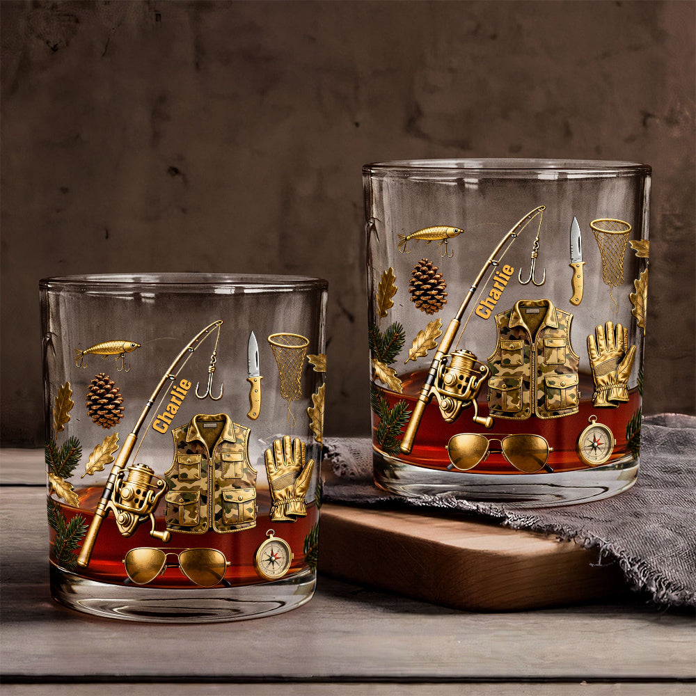 Love Fishing - Personalized Fishing Whiskey Glass