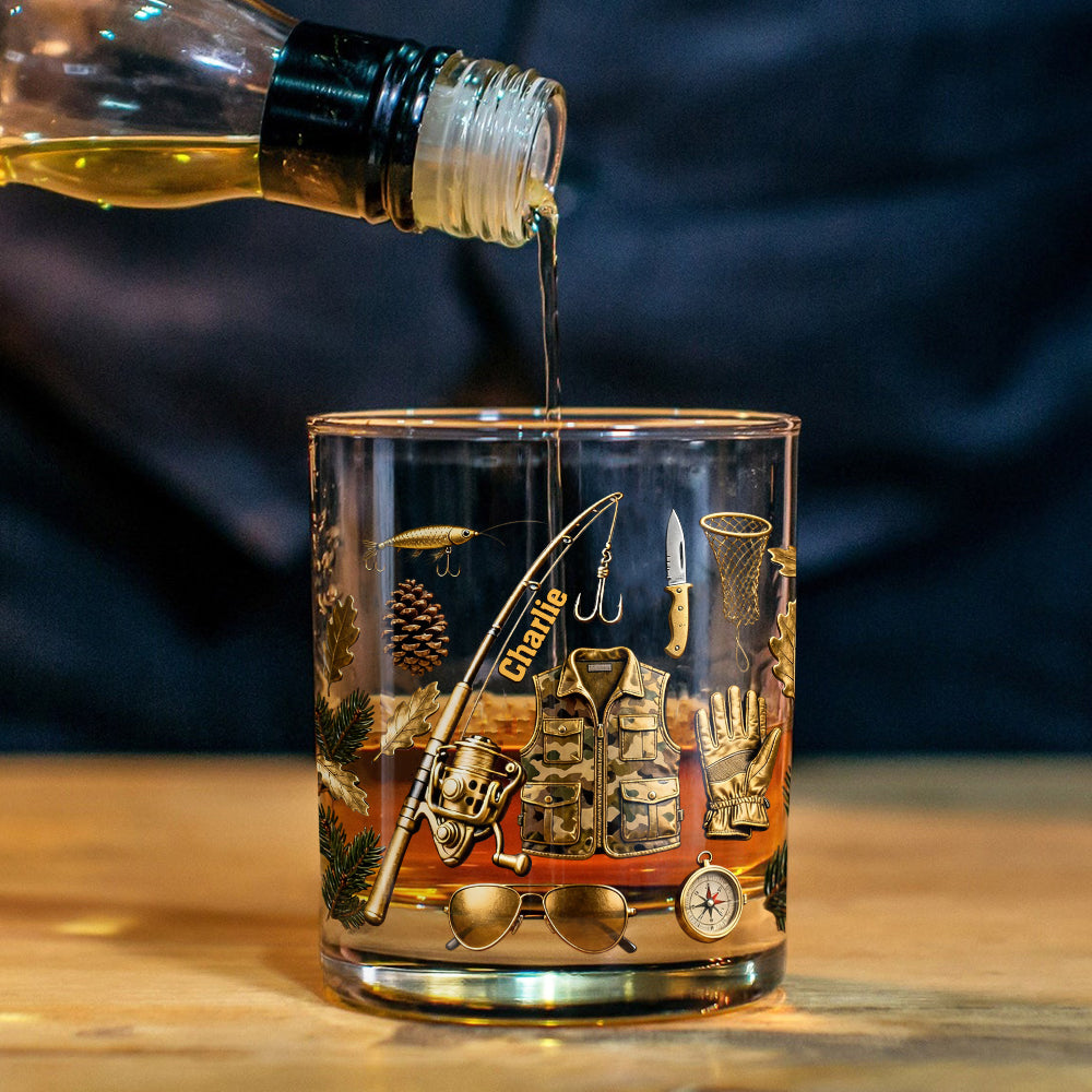 Love Fishing - Personalized Fishing Whiskey Glass