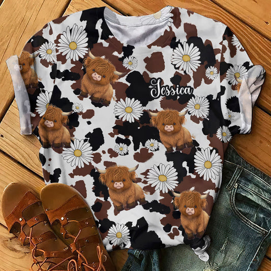 Love Highland Cow - Personalized Highland Cow All Over Shirt