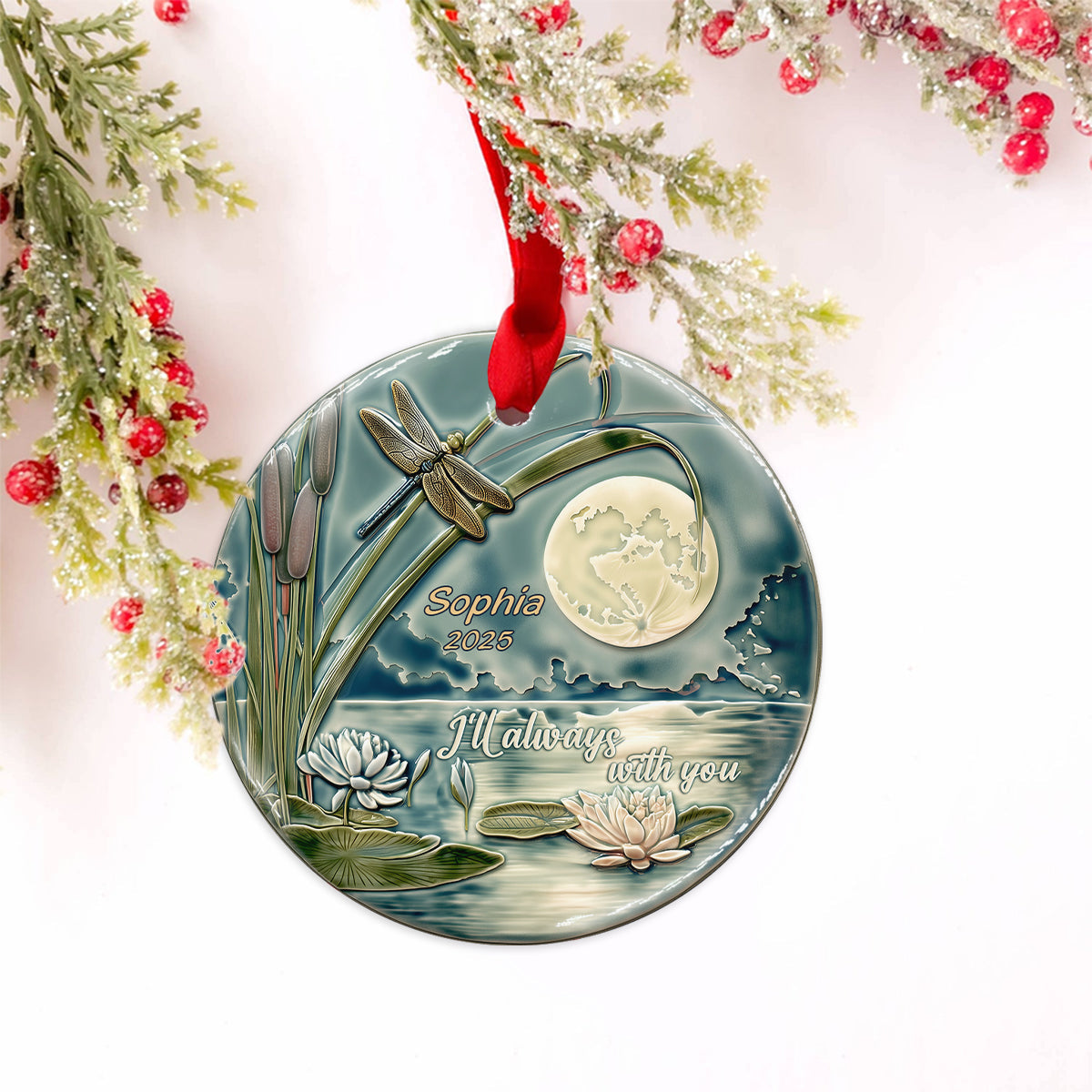 I'll Always With You - Personalized Memorial Ceramic Circle Ornament