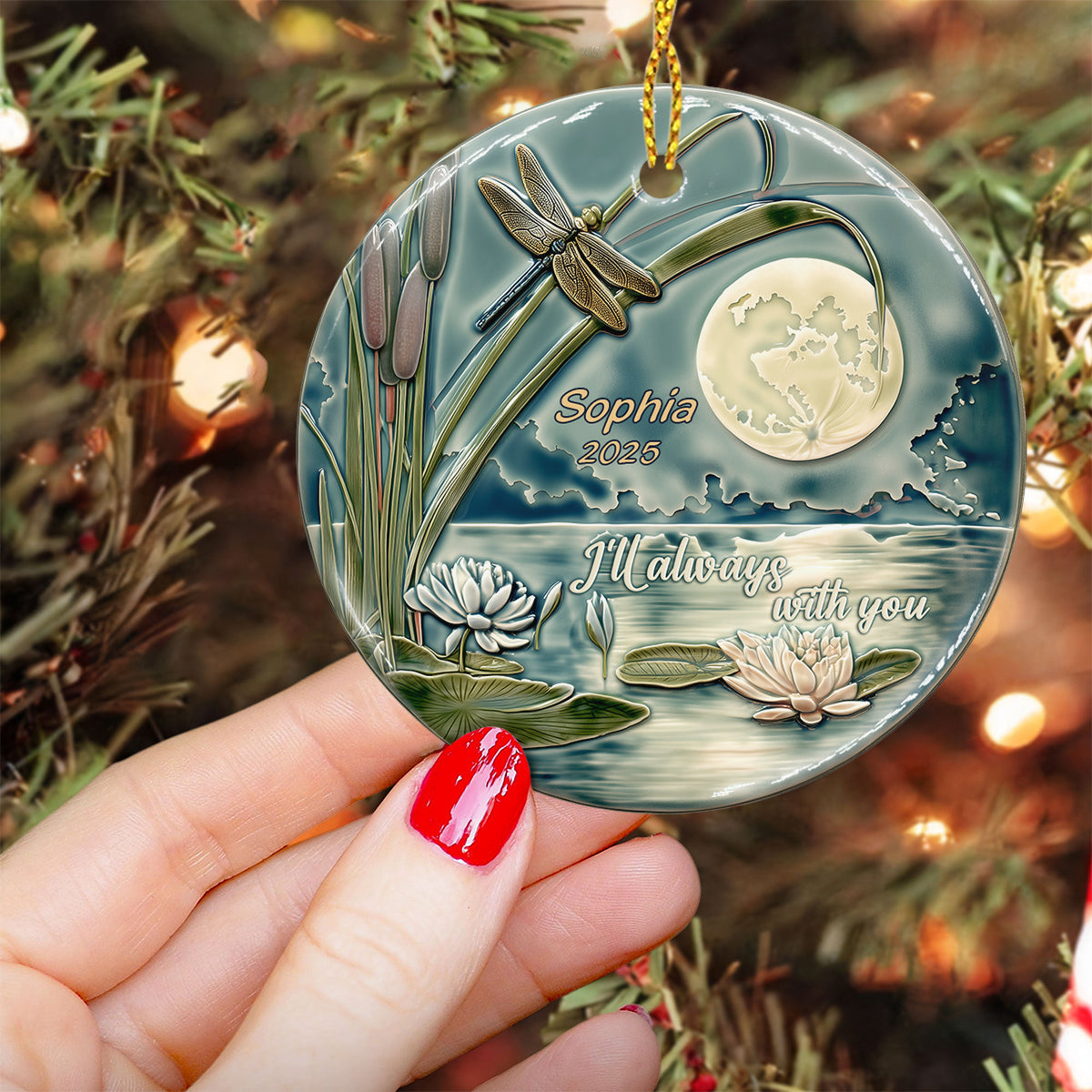 I'll Always With You - Personalized Memorial Ceramic Circle Ornament