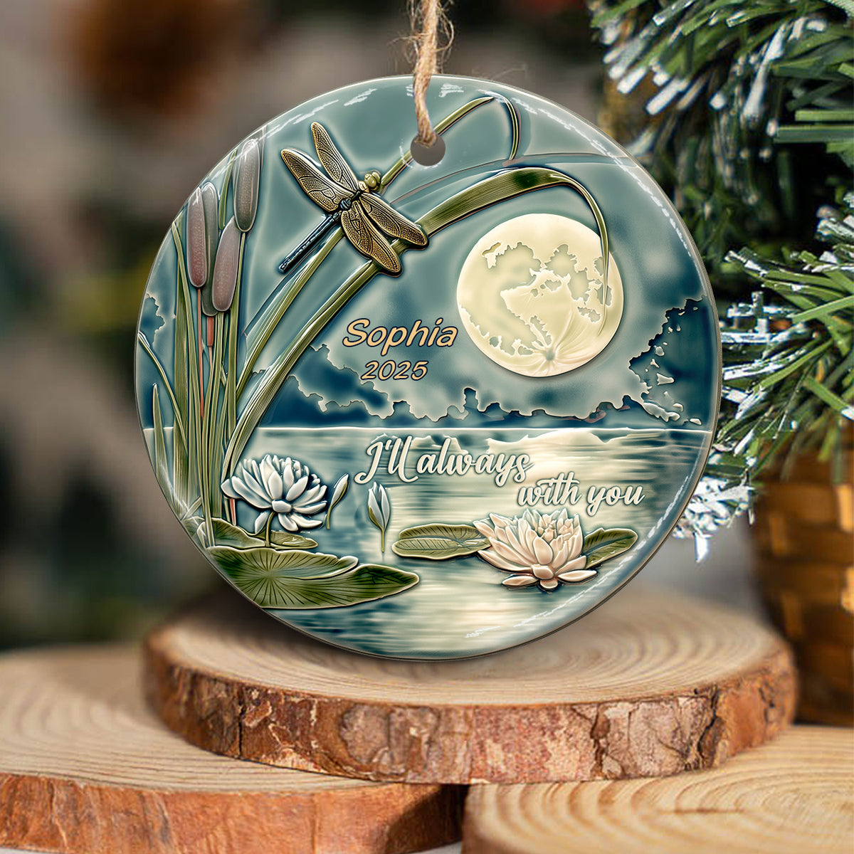 I'll Always With You - Personalized Memorial Ceramic Circle Ornament