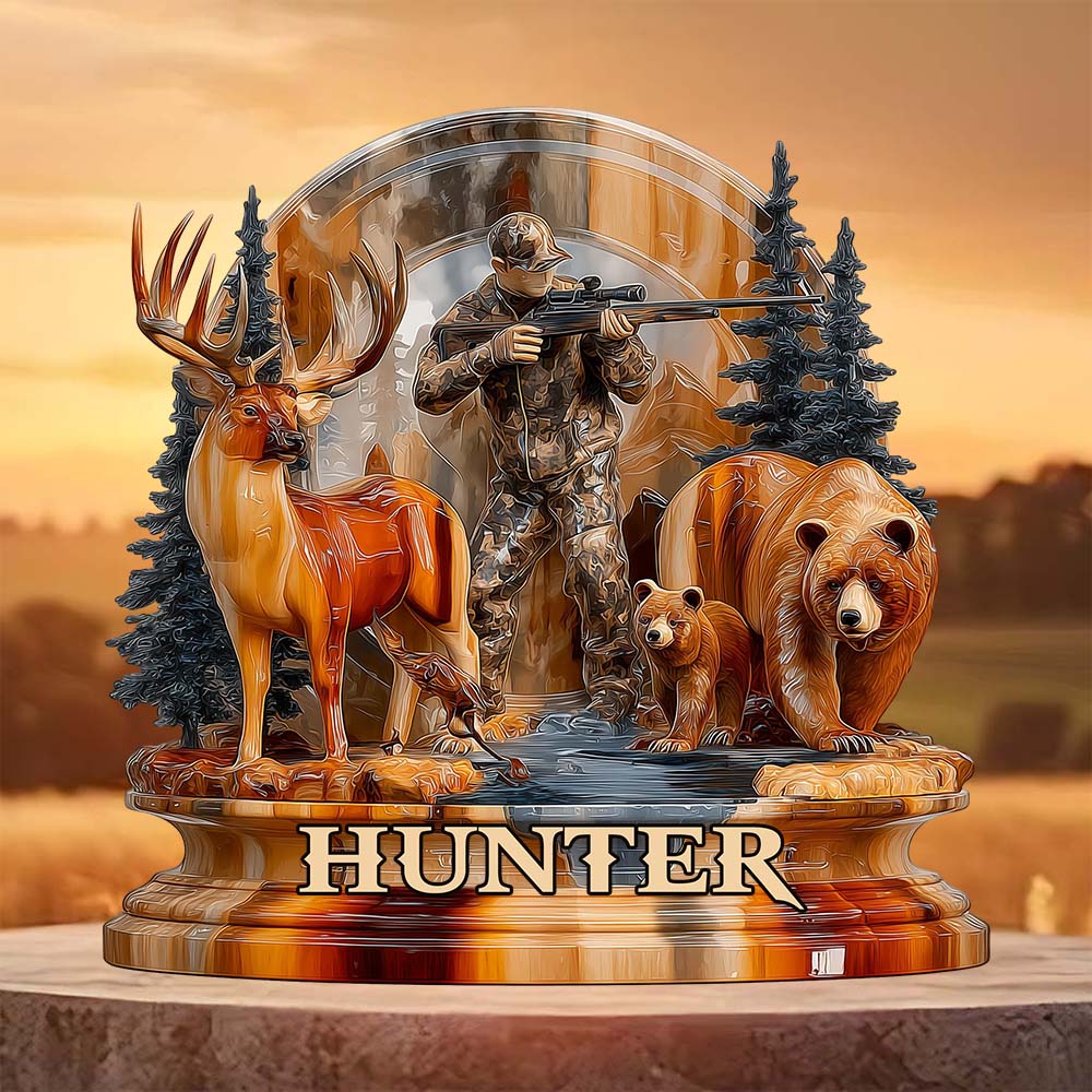 Hunting man - Personalized Hunting Custom Shaped Acrylic Plaque