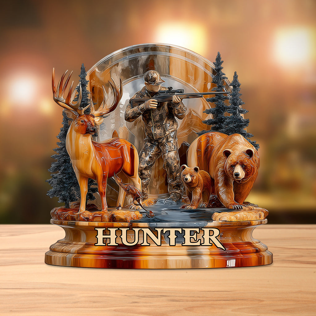 Hunting man - Personalized Hunting Custom Shaped Acrylic Plaque