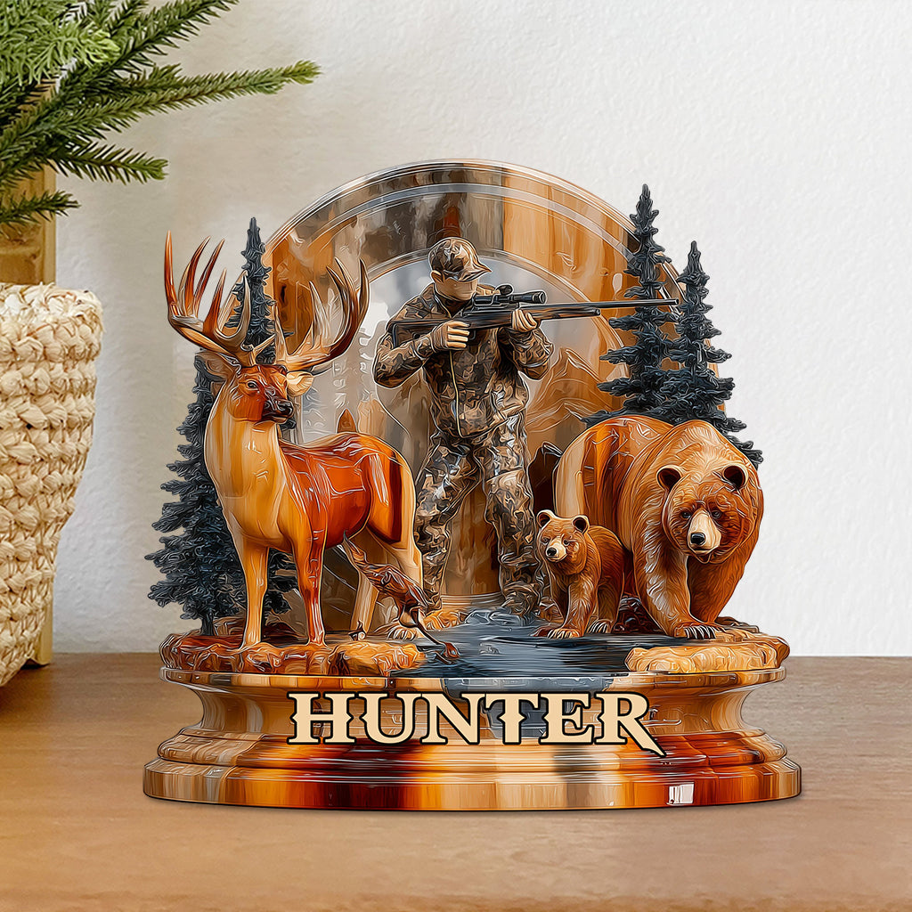 Hunting man - Personalized Hunting Custom Shaped Acrylic Plaque