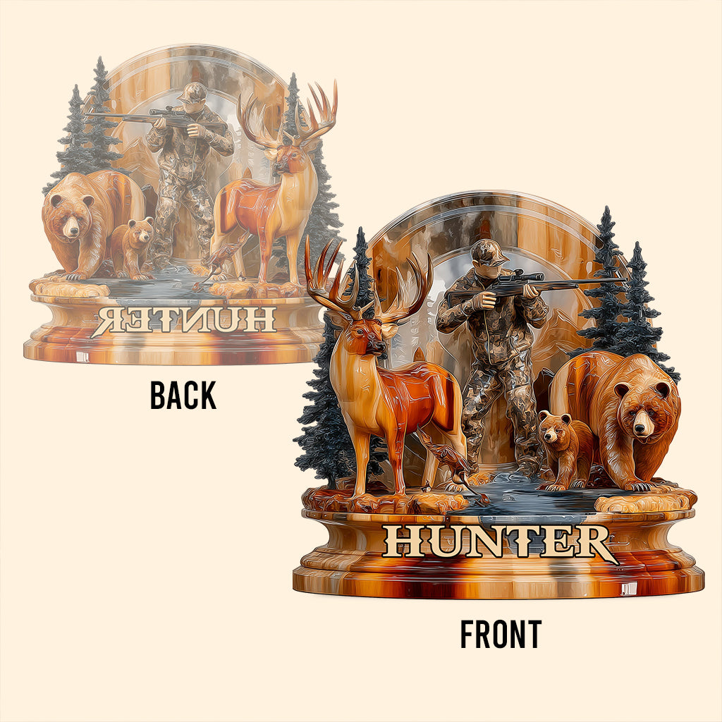 Hunting man - Personalized Hunting Custom Shaped Acrylic Plaque