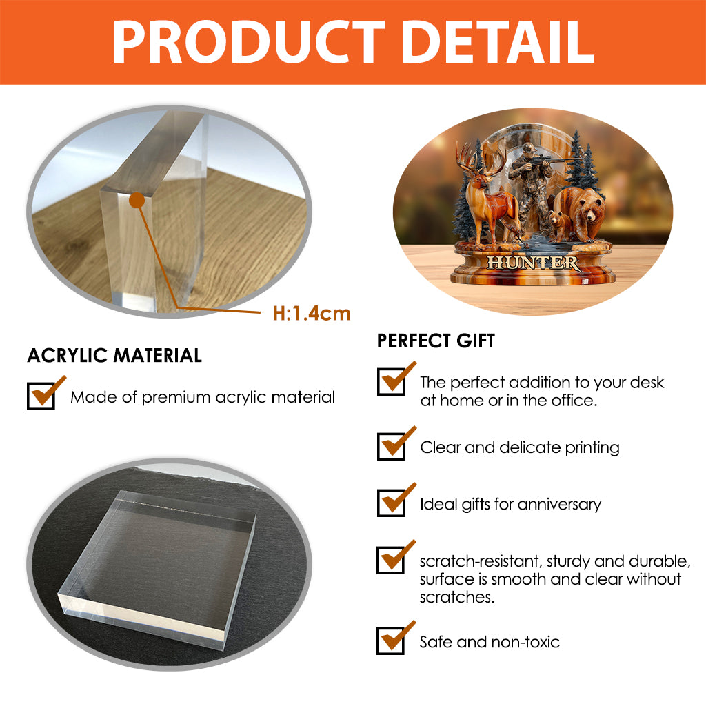 Hunting man - Personalized Hunting Custom Shaped Acrylic Plaque