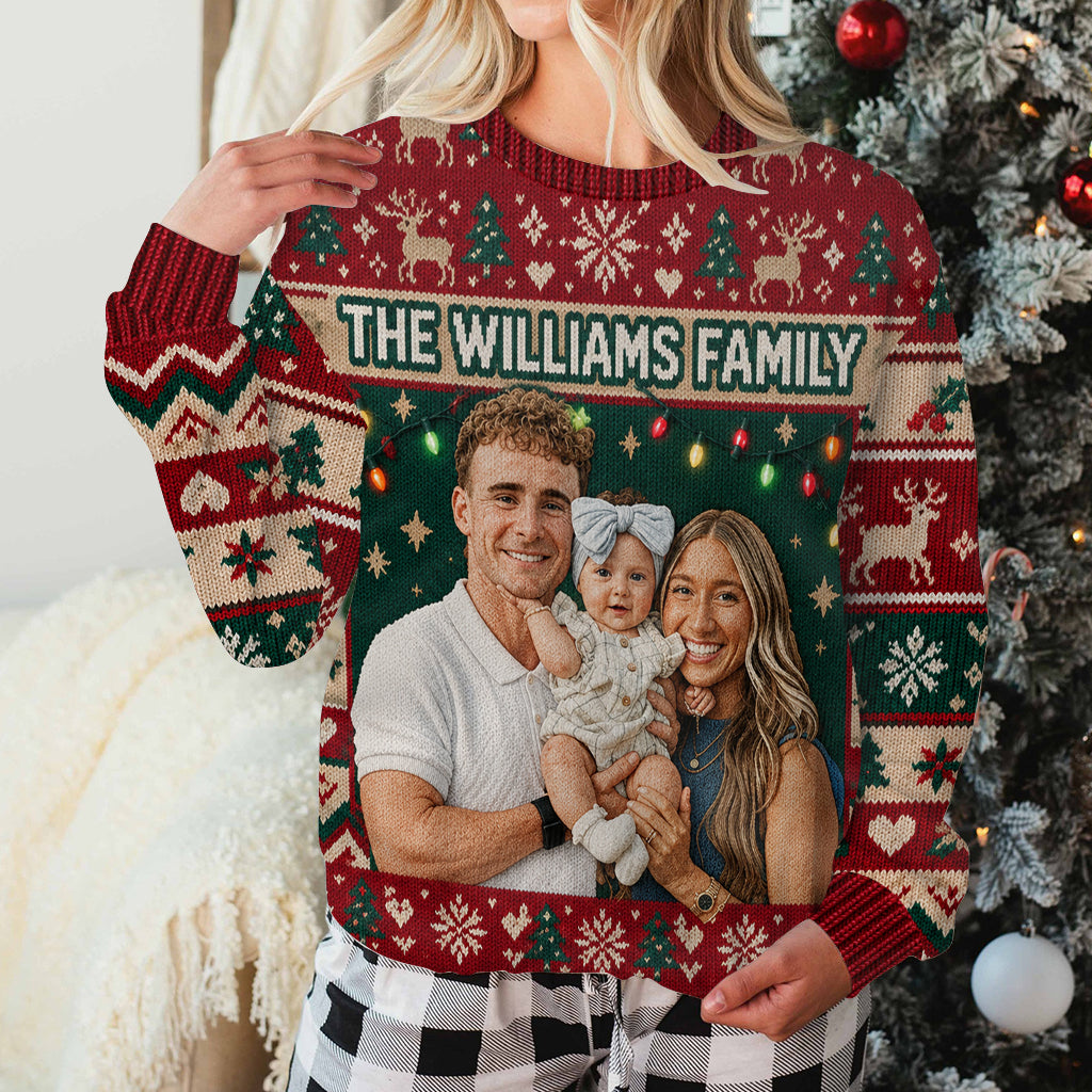 Christmas Time - Personalized Family Ugly Sweater