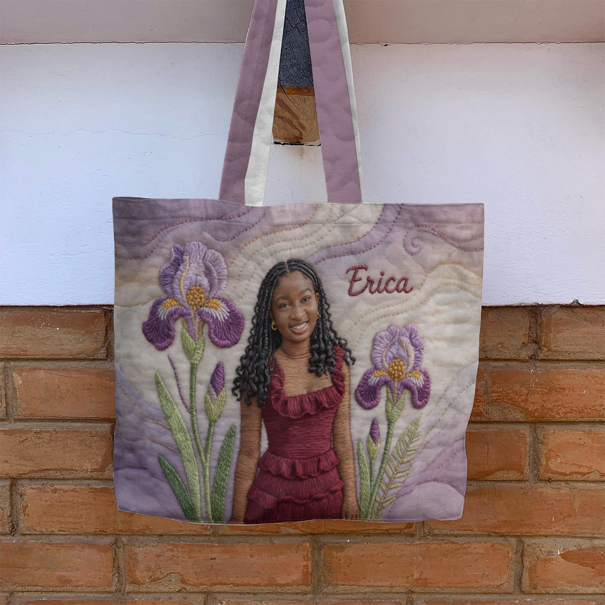 Sac fourre-tout matelassé personnalisé avec photo de naissance - Sac fourre-tout matelassé « Amour de soi »