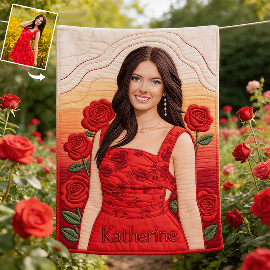 Geburtsblumen-Decke mit Geburtsmonatsblume – personalisierte Geburtsmonats-Blumendecke mit Geburtsmonatsblume (Foto nach Wunsch)