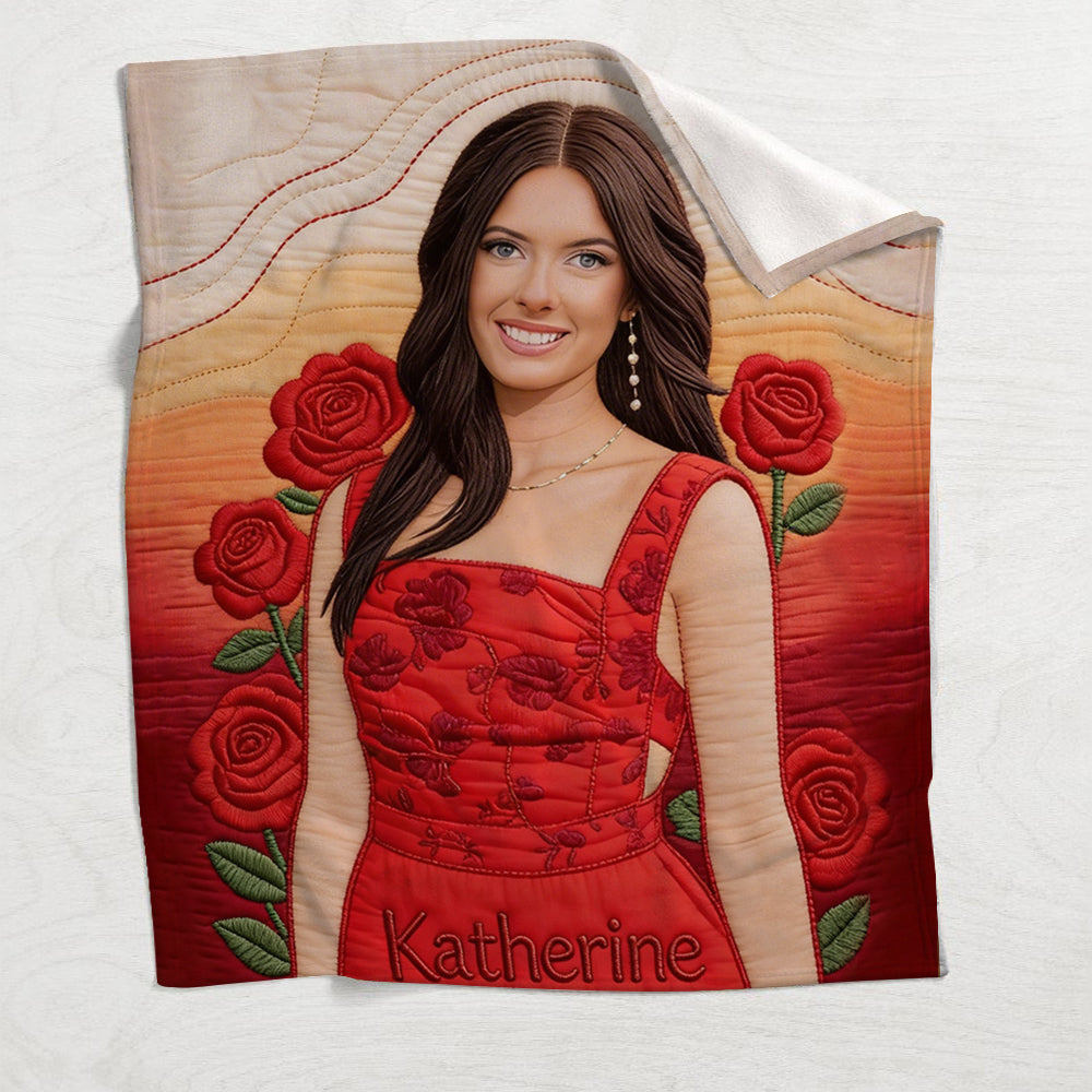 Custom Any Photo Birth Flower - Personalized Birth Month Flower Blanket