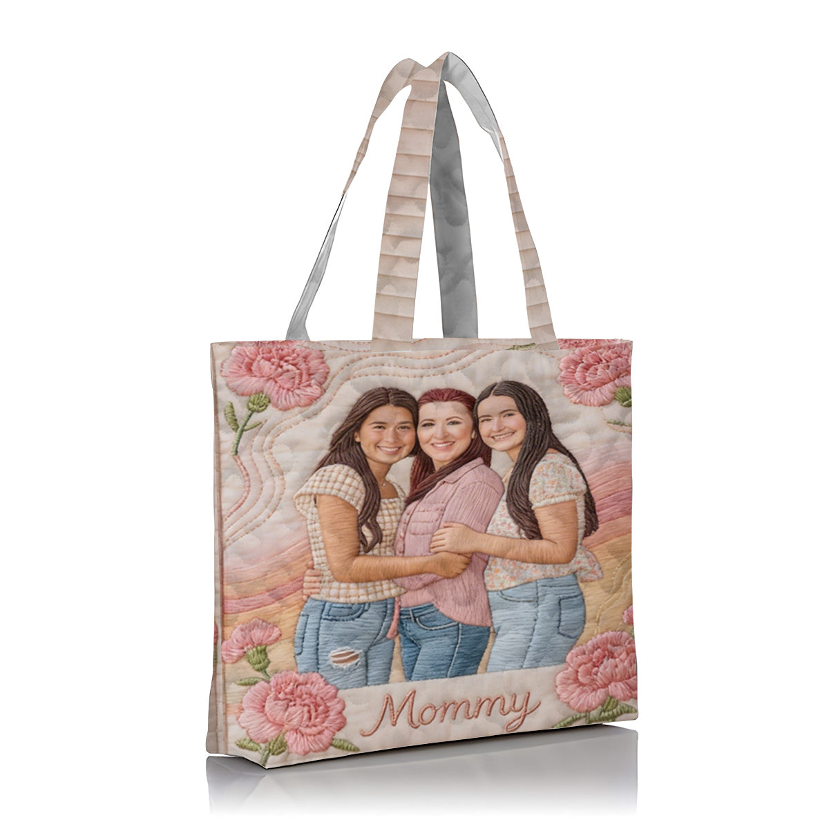 Custom Any Photo Perfect Gift For Mom, Grandma - Personalized Mother Quilted Tote Bag