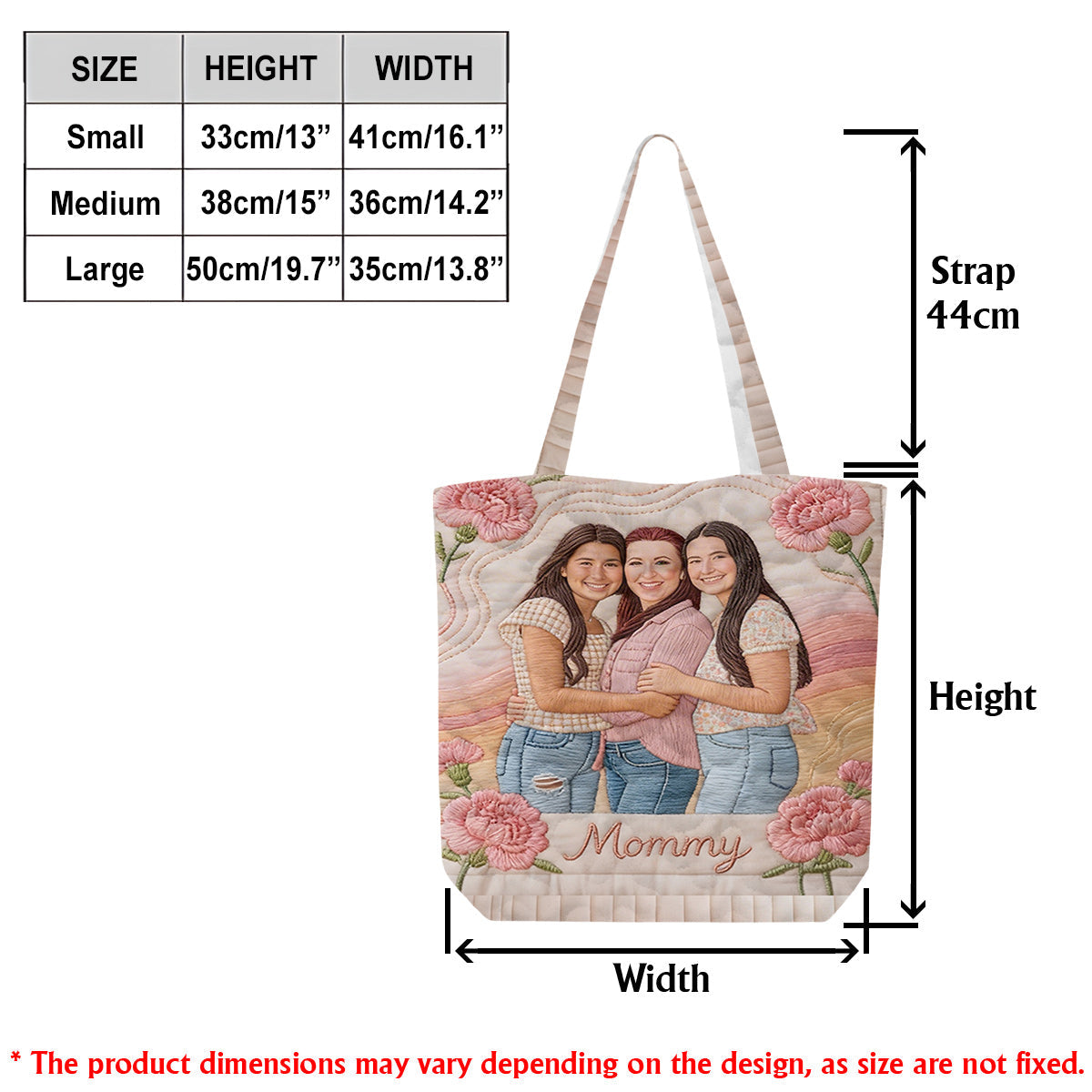 Custom Any Photo Perfect Gift For Mom, Grandma - Personalized Mother Quilted Tote Bag