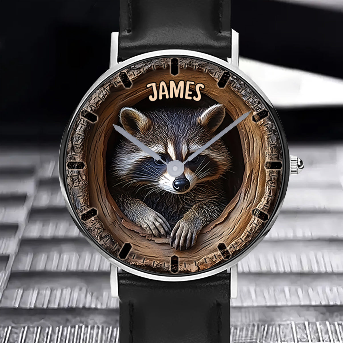 Adorable Raccoon - Personalized Raccoon Hand Watch
