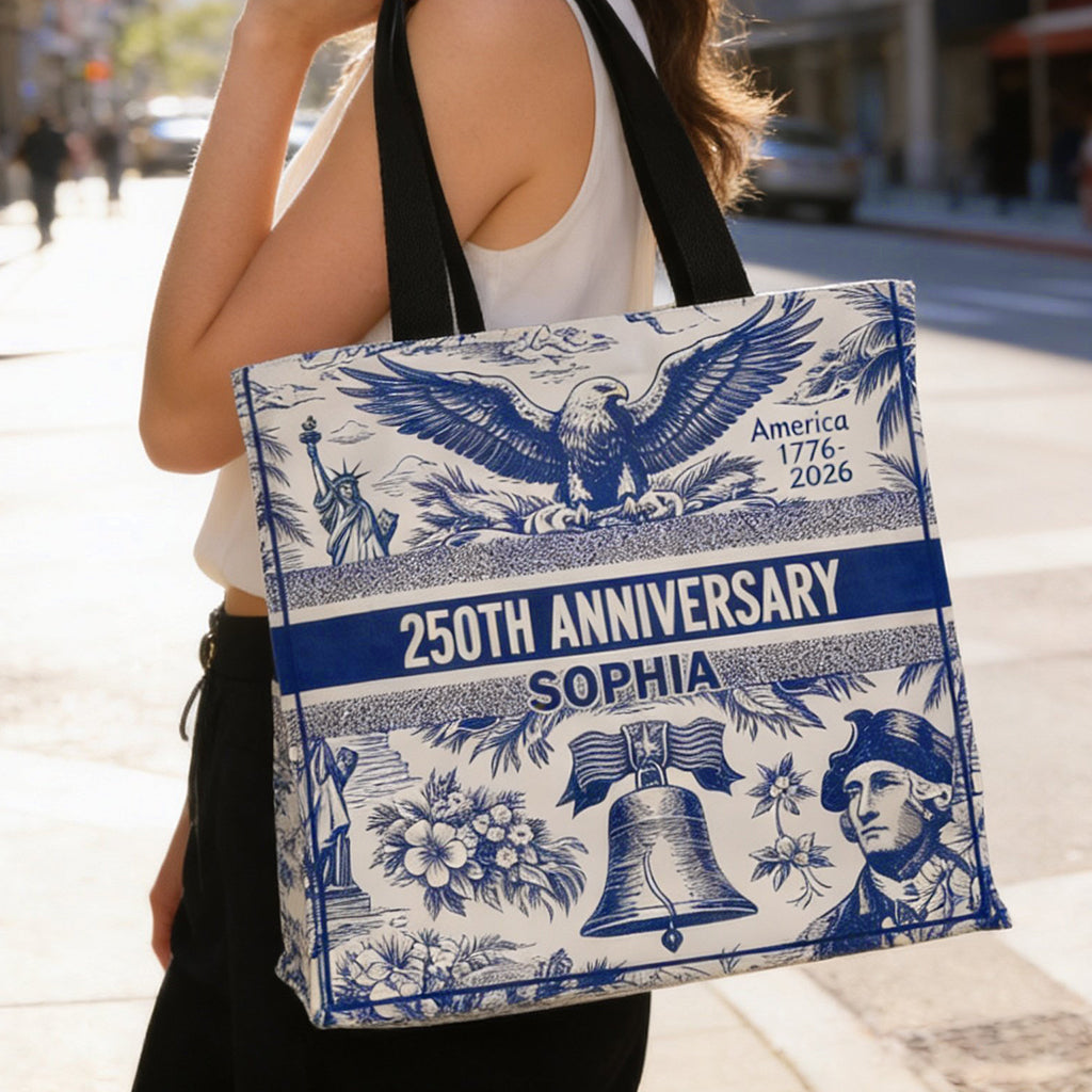 250th Anniversary - Personalized Independence Day/ 4th of July All-Over Print Canvas Tote Bag