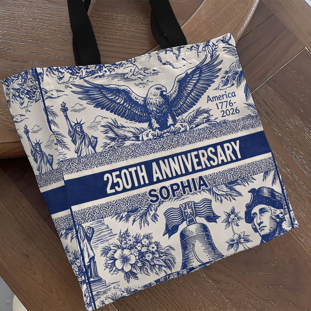 250th Anniversary - Personalized Independence Day/ 4th of July All-Over Print Canvas Tote Bag