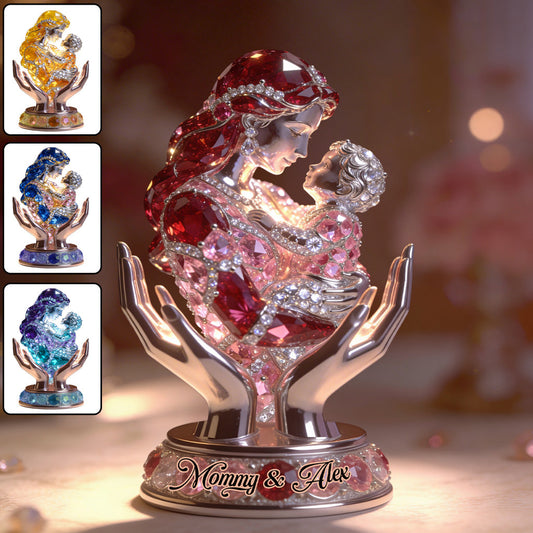 Mom And Kid - Personalized Mother Custom Shaped Acrylic Plaque