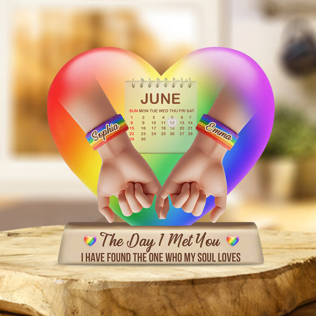The Day I Met You - Personalized LGBT Support Custom Shaped Acrylic Plaque