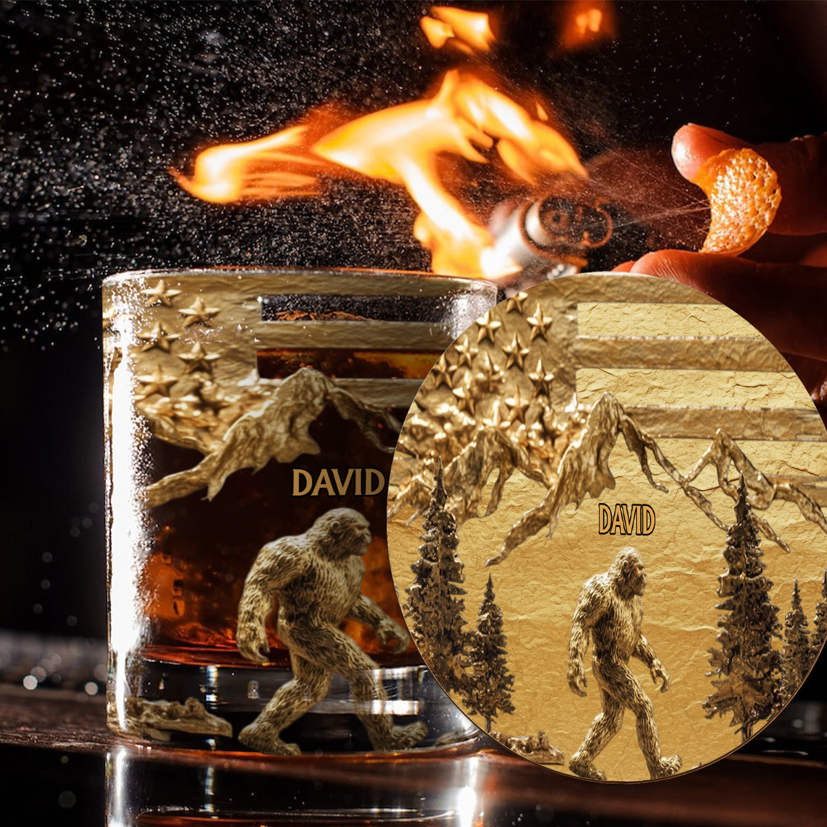Sasquatch - Personalized Whisky Whiskey Glass