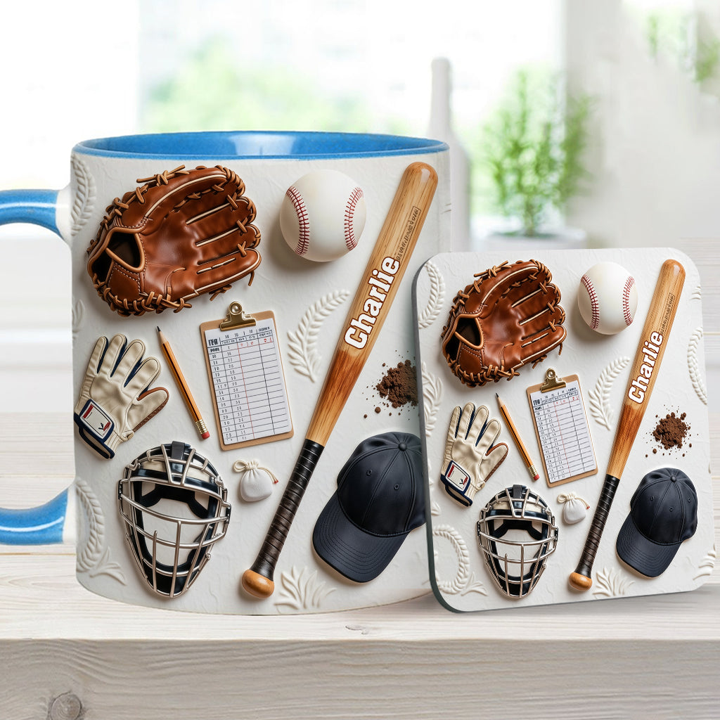 Aimez-vous le baseball ? Mug et sous-verre personnalisés sur le thème du baseball
