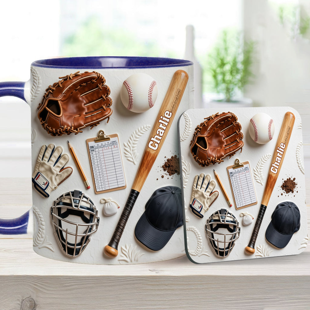 Aimez-vous le baseball ? Mug et sous-verre personnalisés sur le thème du baseball