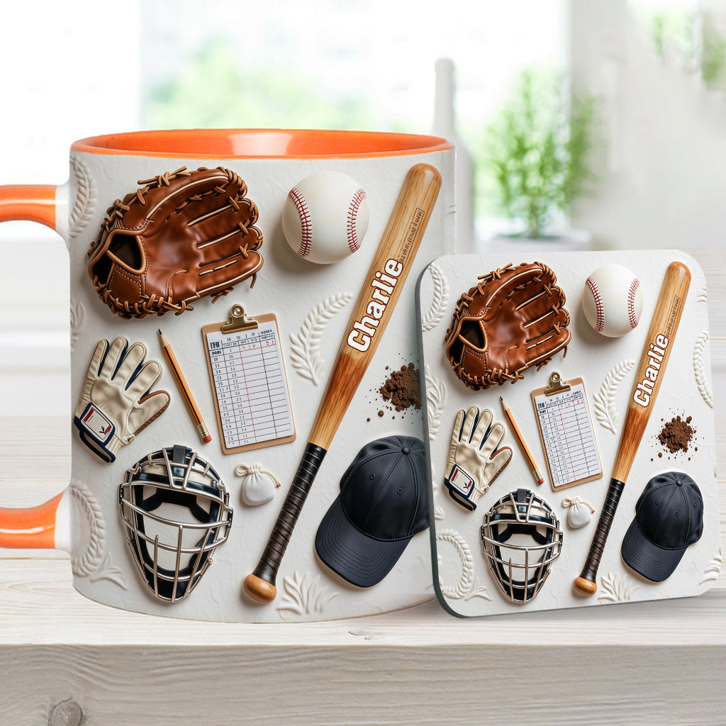Aimez-vous le baseball ? Mug et sous-verre personnalisés sur le thème du baseball