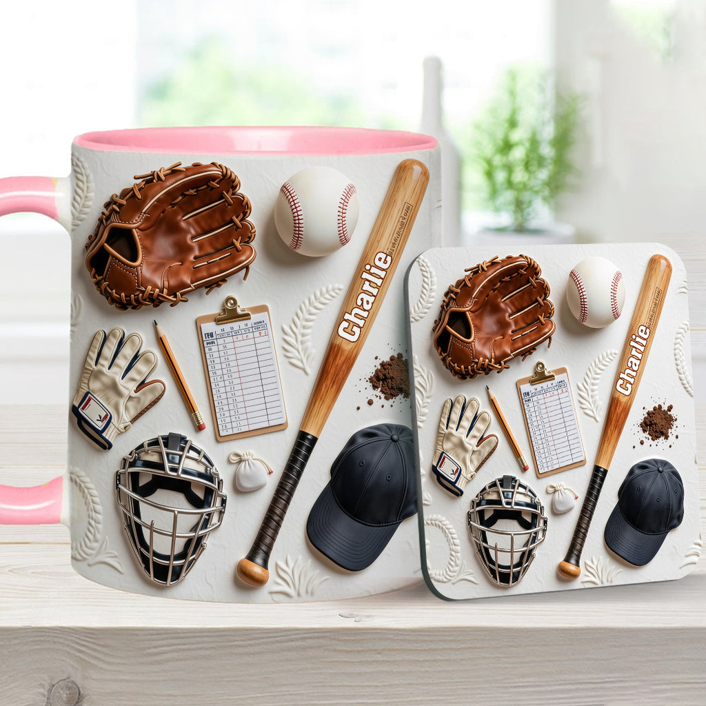 Aimez-vous le baseball ? Mug et sous-verre personnalisés sur le thème du baseball