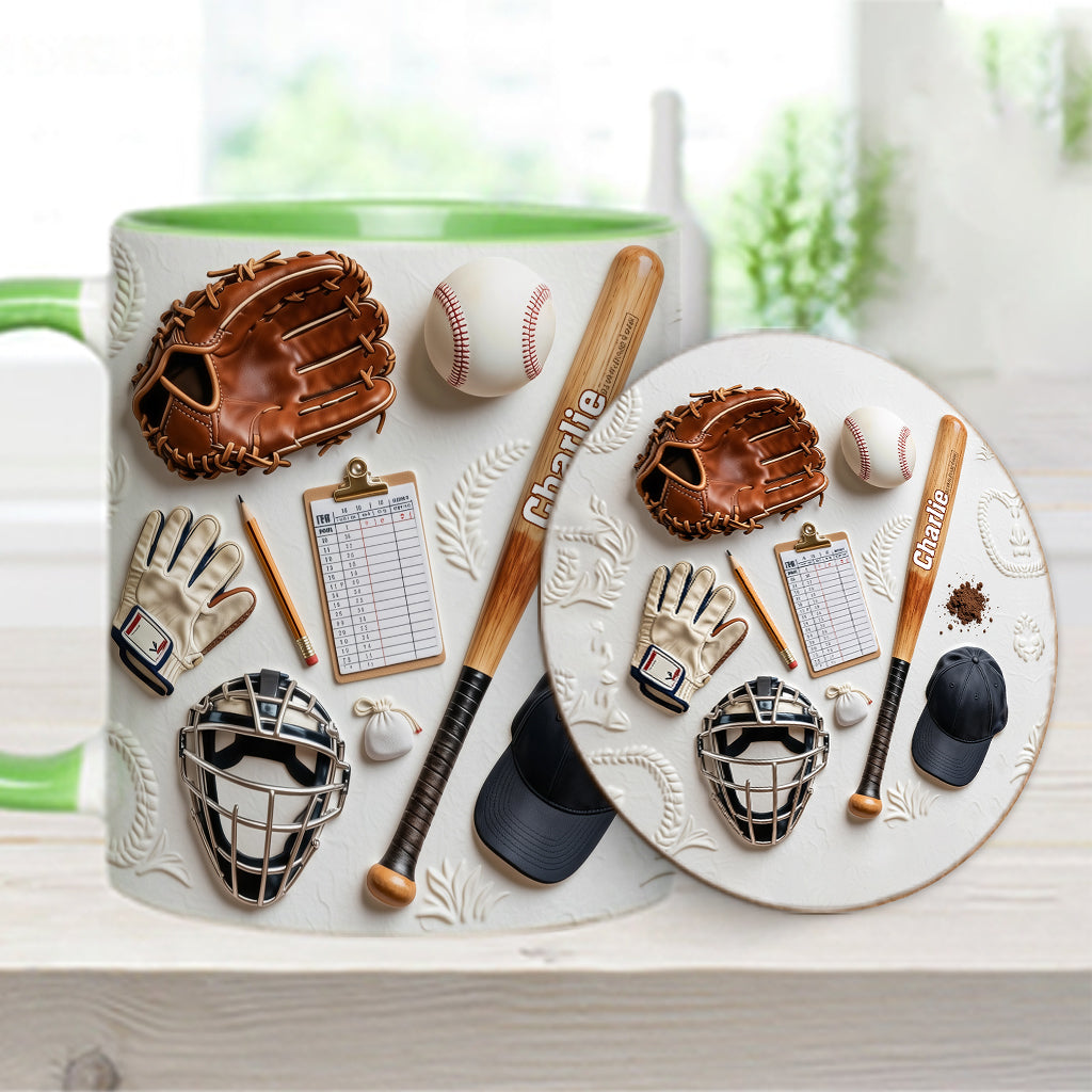 Aimez-vous le baseball ? Mug et sous-verre personnalisés sur le thème du baseball