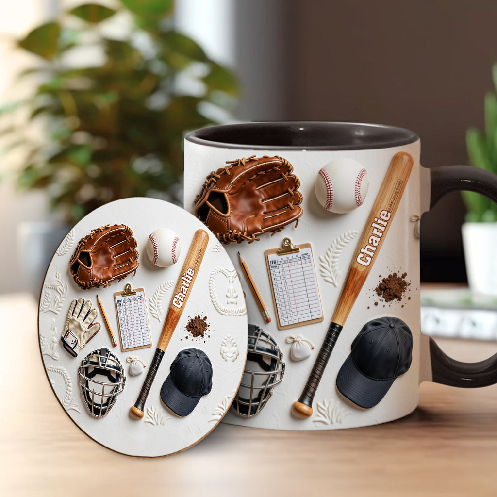 Aimez-vous le baseball ? Mug et sous-verre personnalisés sur le thème du baseball