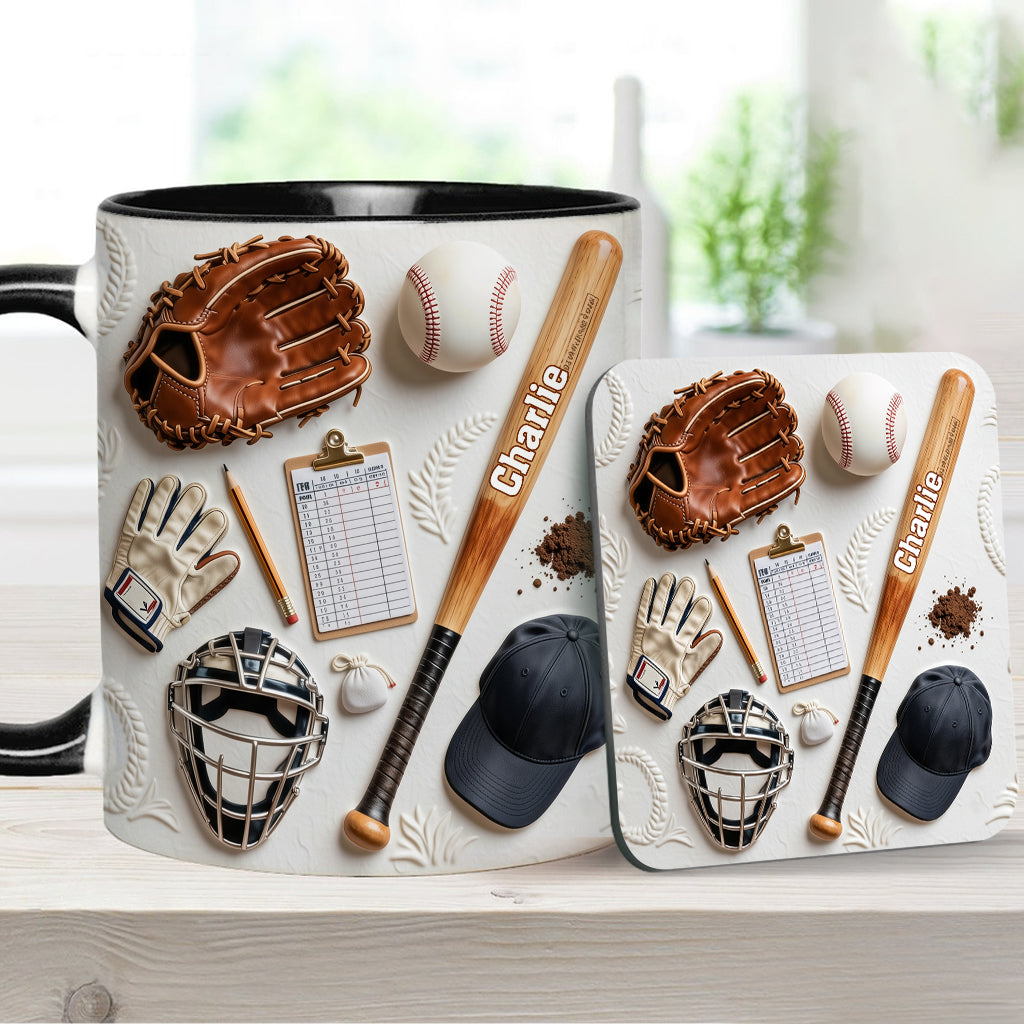 Aimez-vous le baseball ? Mug et sous-verre personnalisés sur le thème du baseball