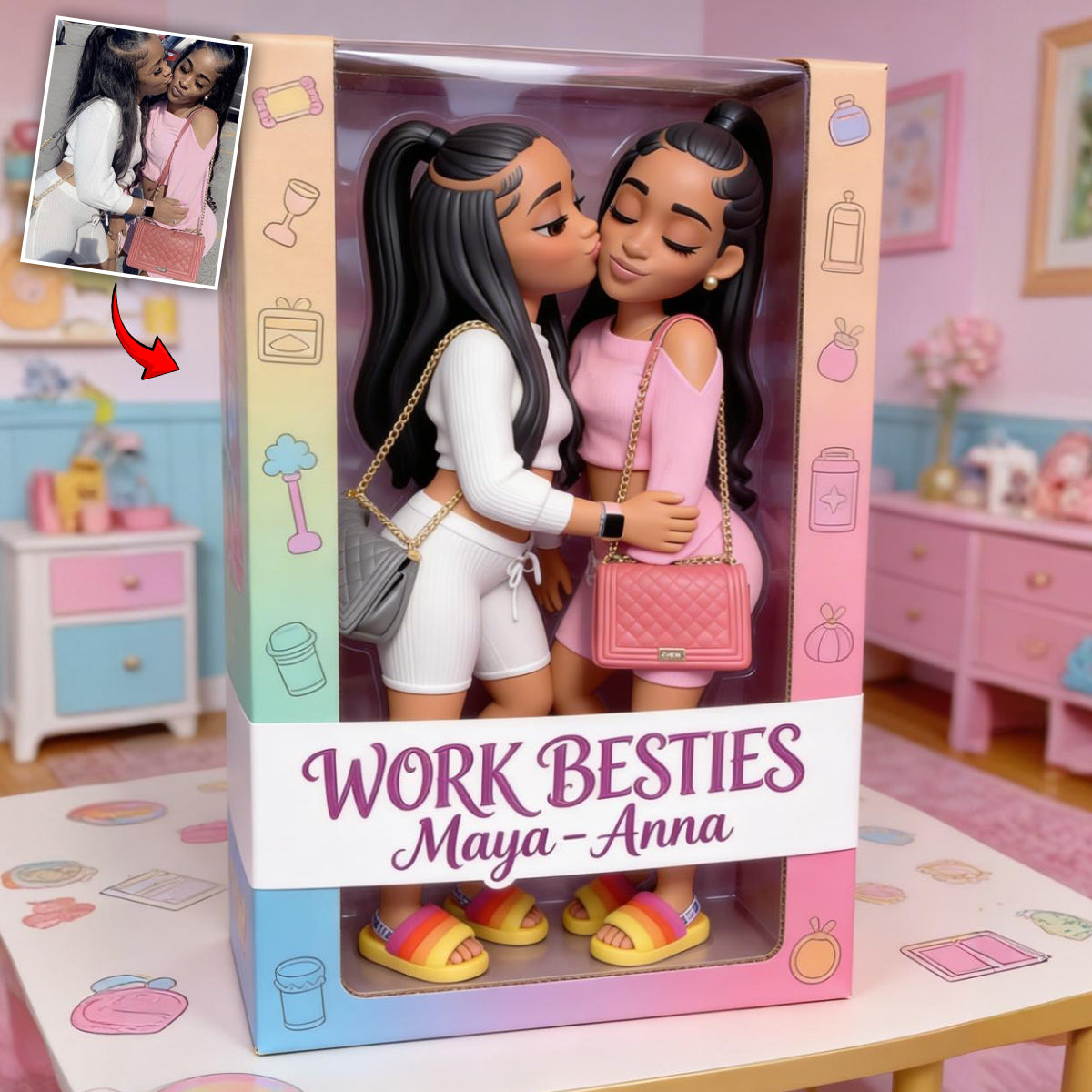 Arbeitsfreunde – Personalisierte Acrylplakette in individueller Form für Kollegen