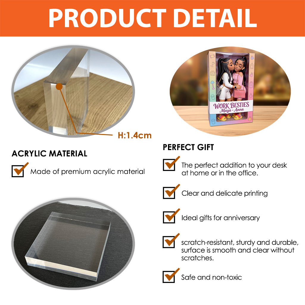 Arbeitsfreunde – Personalisierte Acrylplakette in individueller Form für Kollegen