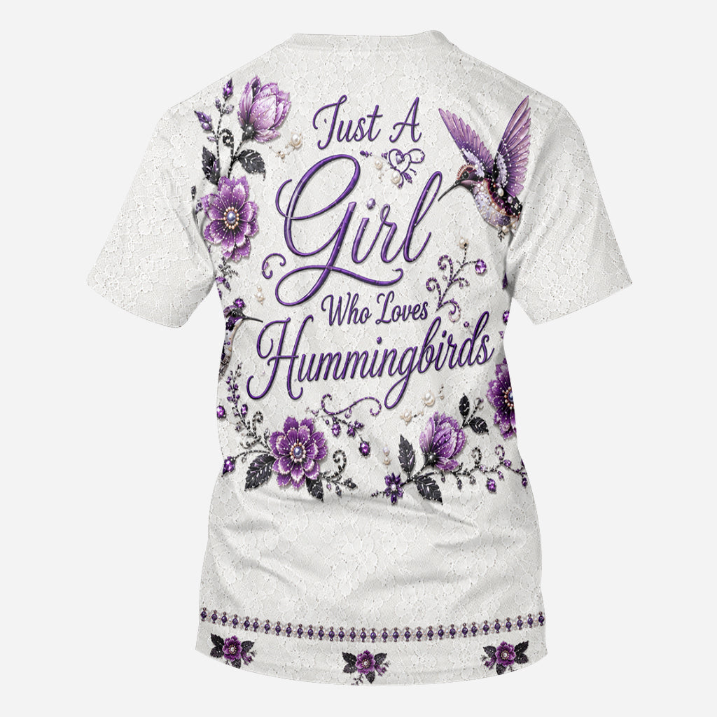 Ein Mädchen, das Kolibris liebt - Personalisierte Kolibri-Allover-Shirt