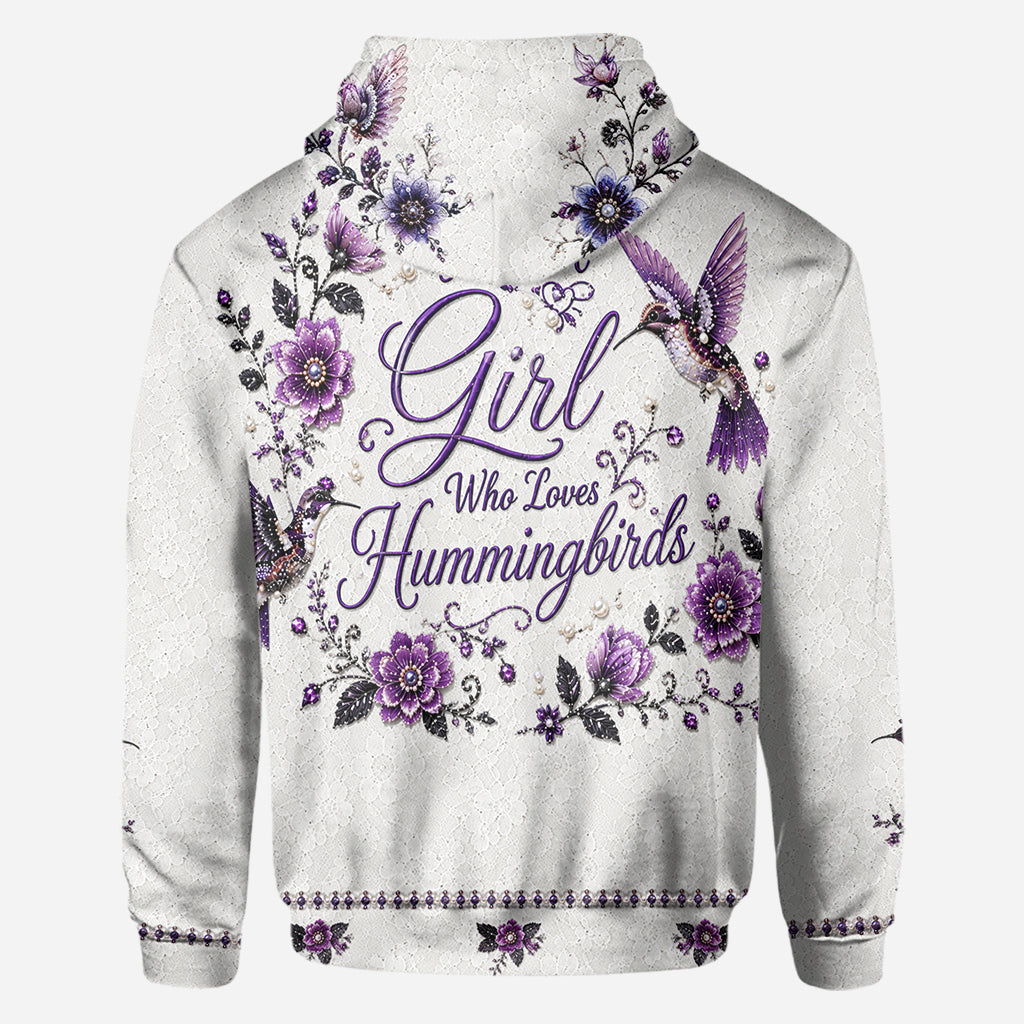 Ein Mädchen, das Kolibris liebt - Personalisierte Kolibri-Allover-Shirt