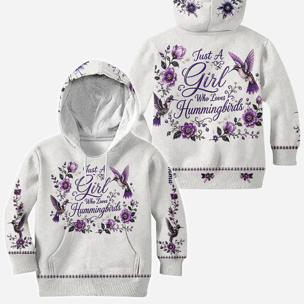Ein Mädchen, das Kolibris liebt - Personalisierte Kolibri-Allover-Shirt