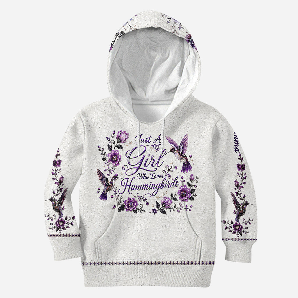 Ein Mädchen, das Kolibris liebt - Personalisierte Kolibri-Allover-Shirt