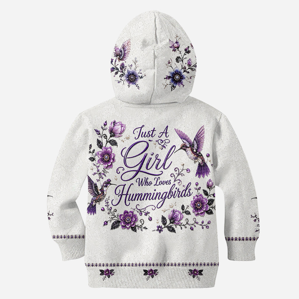 Ein Mädchen, das Kolibris liebt - Personalisierte Kolibri-Allover-Shirt