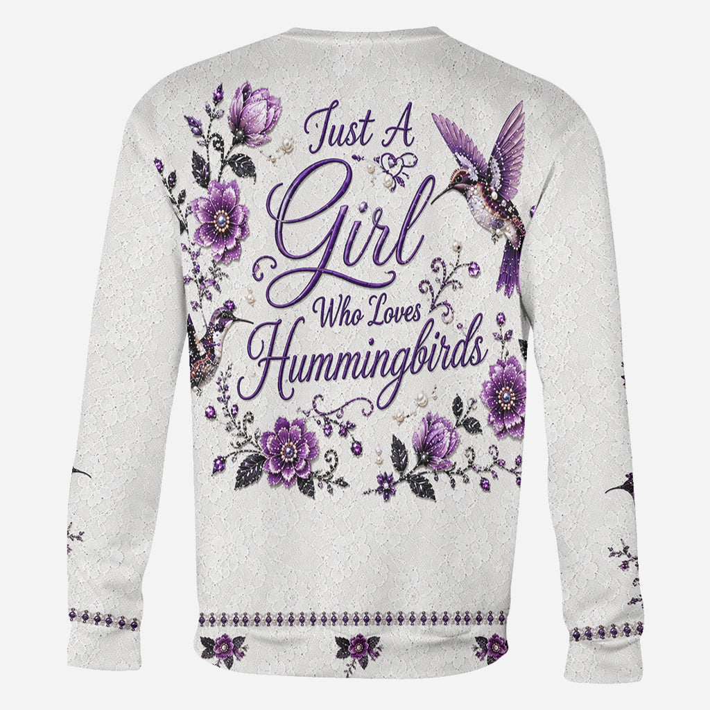 Ein Mädchen, das Kolibris liebt - Personalisierte Kolibri-Allover-Shirt