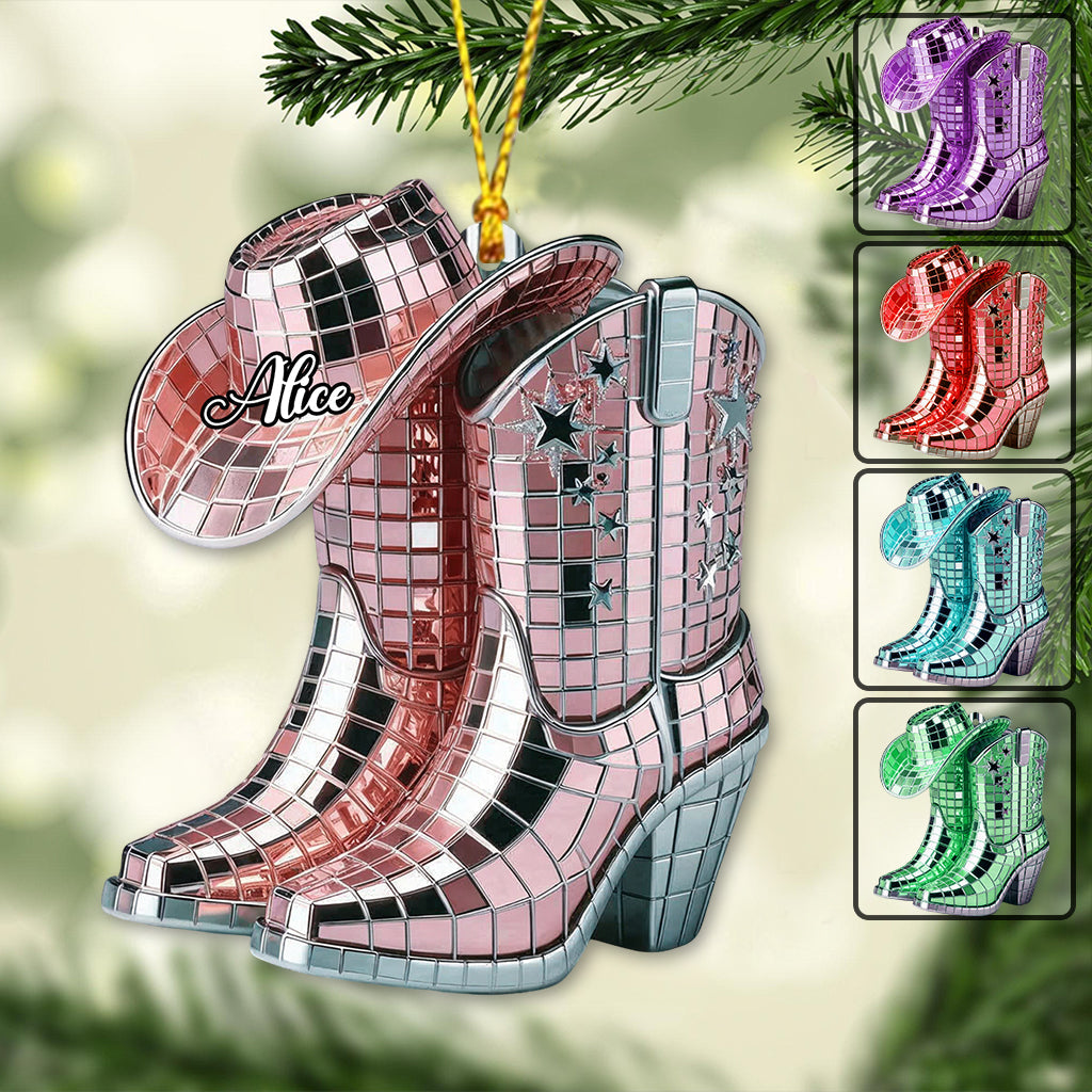 Cowgirl Boots And Hat - Personalized Cowgirl Ornament
