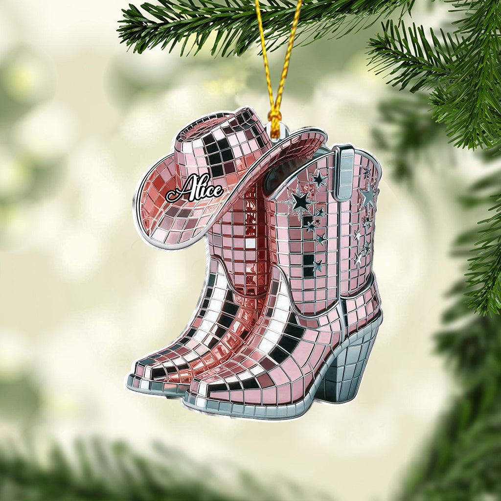 Cowgirl Boots And Hat - Personalized Cowgirl Ornament
