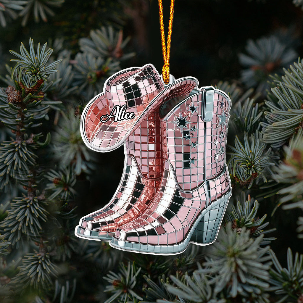 Cowgirl Boots And Hat - Personalized Cowgirl Ornament