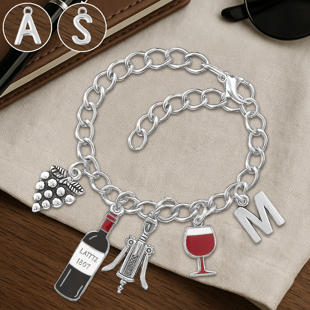 Weinliebe – Personalisiertes Weinarmband mit Anhängern