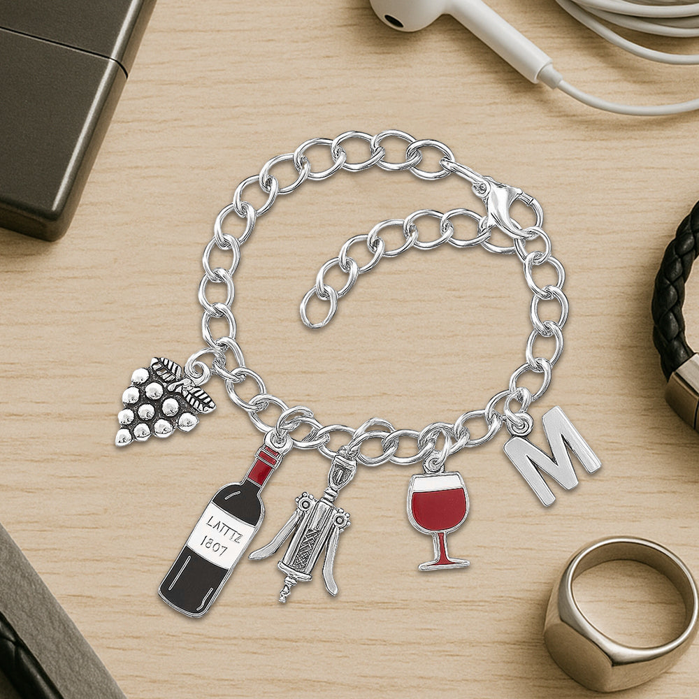 Weinliebe – Personalisiertes Weinarmband mit Anhängern